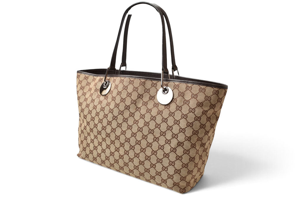 グッチ トートバッグ/ショッピングバッグ GUCCI 120838 GGキャンバス ベージュ ブラウン レディース メンズ A4収納可能【中古】