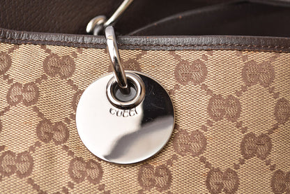 グッチ トートバッグ/ショッピングバッグ GUCCI 120838 GGキャンバス ベージュ ブラウン レディース メンズ A4収納可能【中古】