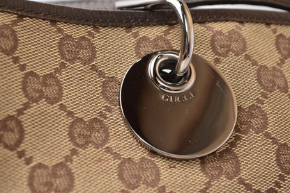 グッチ トートバッグ/ショッピングバッグ GUCCI 120838 GGキャンバス ベージュ ブラウン レディース メンズ A4収納可能【中古】
