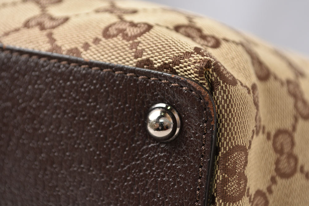 グッチ トートバッグ/ショッピングバッグ GUCCI 120838 GGキャンバス ベージュ ブラウン レディース メンズ A4収納可能【中古】