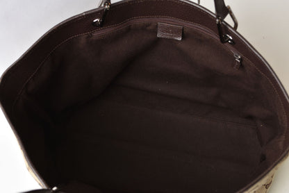 グッチ トートバッグ/ショッピングバッグ GUCCI 120838 GGキャンバス ベージュ ブラウン レディース メンズ A4収納可能【中古】