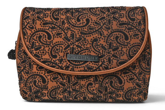 ジバンシィ ポーチ ミラー付 ノベルティ GIVENCHY ジバンシィ ポーチ ペイズリー 化粧ポーチ メイクポーチ 小物入れ ブラウン レディース 【中古】