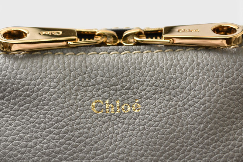 クロエ ショルダーバッグ Chloe ハンドバッグ ダリア ミディアム レザー 2way グレー【中古】