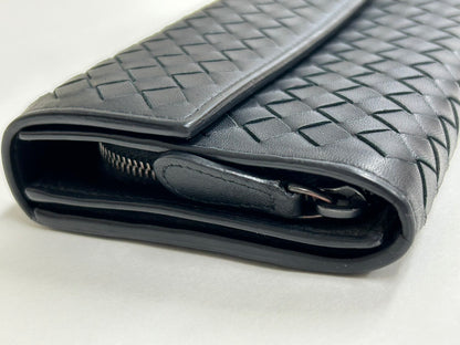 ボッテガヴェネタ 財布 BOTTEGA VENETA 長財布/コンチネンタルウォレット ブラック 150509【中古】