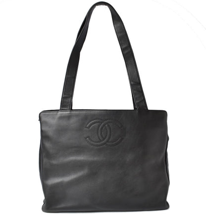 シャネル ショルダーバッグ/トートバッグ A4 CHANEL ココマーク ラムレザー ブラック