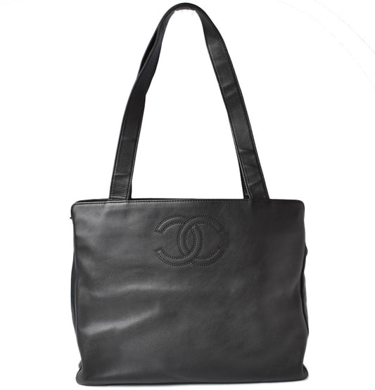 シャネル ショルダーバッグ/トートバッグ A4 CHANEL ココマーク ラムレザー ブラック