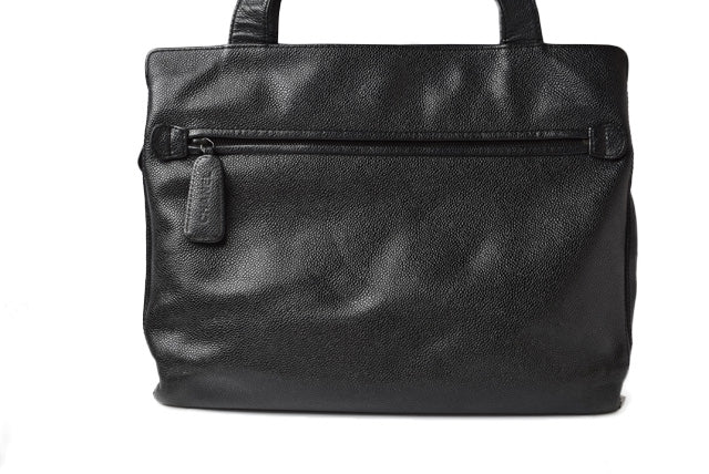 シャネル ショルダーバッグ/トートバッグ A4 CHANEL ココマーク キャビアスキン ブラック 中古