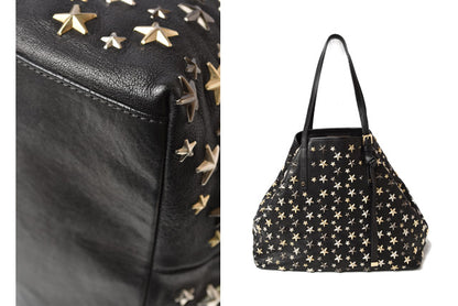 ジミーチュウ トートバッグ JIMMY CHOO サシャ/SASHA M スタースタッズ ブラック