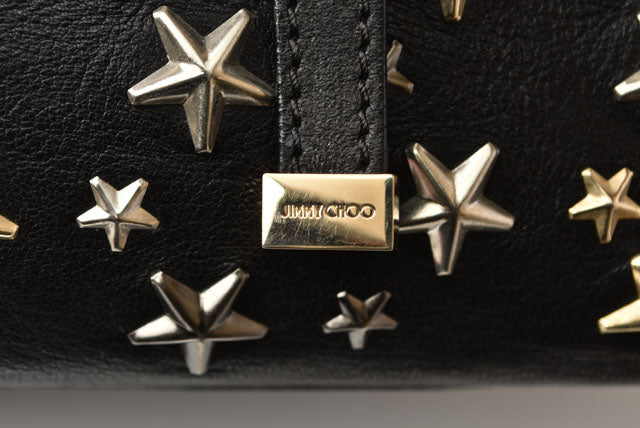 ジミーチュウ トートバッグ JIMMY CHOO サシャ/SASHA M スタースタッズ ブラック