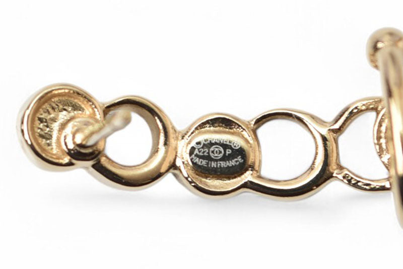 シャネル ピアス CHANEL アクセサリー COCO/ロゴ ラインストーン ゴールド A22【中古】