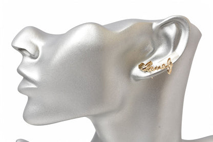 シャネル ピアス CHANEL アクセサリー COCO/ロゴ ラインストーン ゴールド A22【中古】