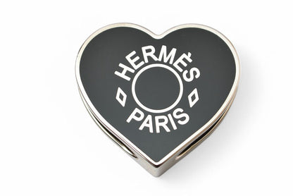 エルメス スカーフリング/スカーフホルダー HERMES ツイリーリング バレンタイン ブラック/シルバー 未使用【中古】