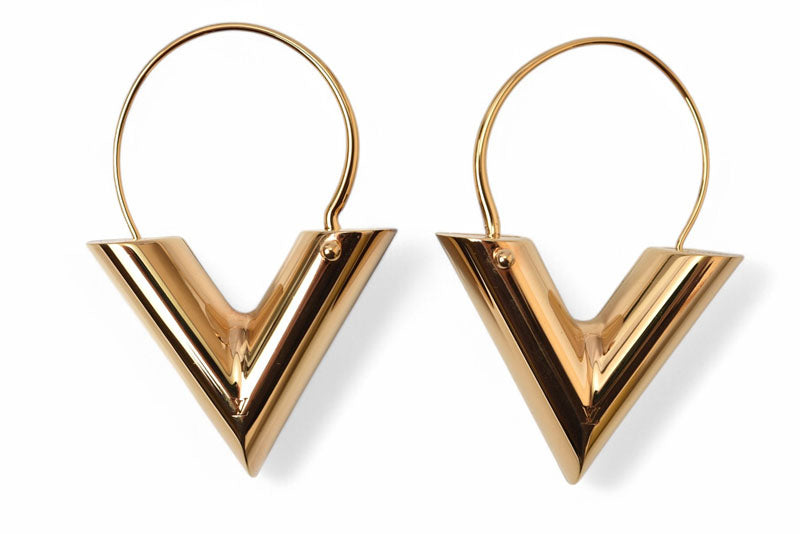 ルイヴィトン ピアス LOUIS VUITTON アクセサリー エセンシャルV M61088 ゴールド 両耳 フープピアス【中古】