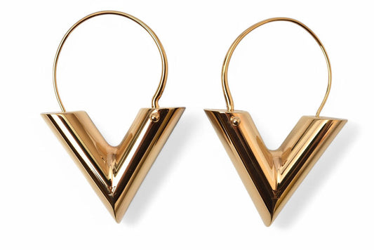 ルイヴィトン ピアス LOUIS VUITTON アクセサリー エセンシャルV M61088 ゴールド 両耳 フープピアス【中古】