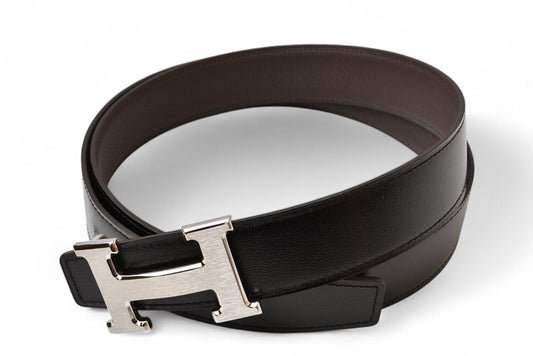エルメス ベルト リバーシブル HERMES コンスタンス サイズ95 Ｈバックル ボックスカーフ/トゴ ブラック/ショコラ 未使用【中古】