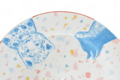 エルメス デザートプレート/皿/ベビー食器 HERMES パスパス アニマル柄 ピンクマルチ 未使用【中古】
