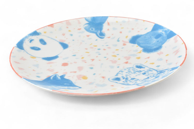 エルメス デザートプレート/皿/ベビー食器 HERMES パスパス アニマル柄 ピンクマルチ 未使用【中古】
