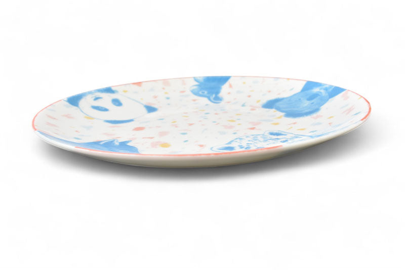 エルメス デザートプレート/皿/ベビー食器 HERMES パスパス アニマル柄 ピンクマルチ 未使用【中古】